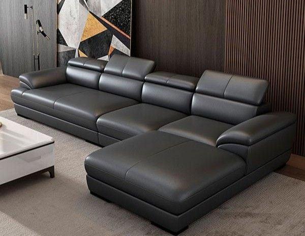 Ghế sofa da chữ L là sự lựa chọn hoàn hảo cho phòng khách có phong cách hiện đại