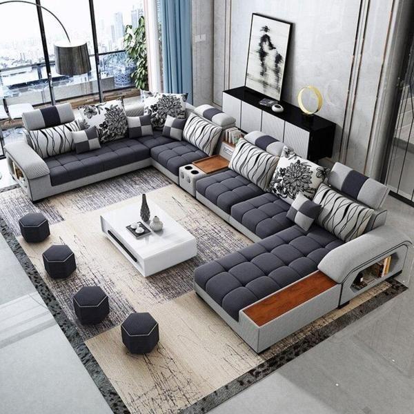 Bộ ghế sofa da sang trọng cổ điển theo phong cách Châu Âu cổ điển