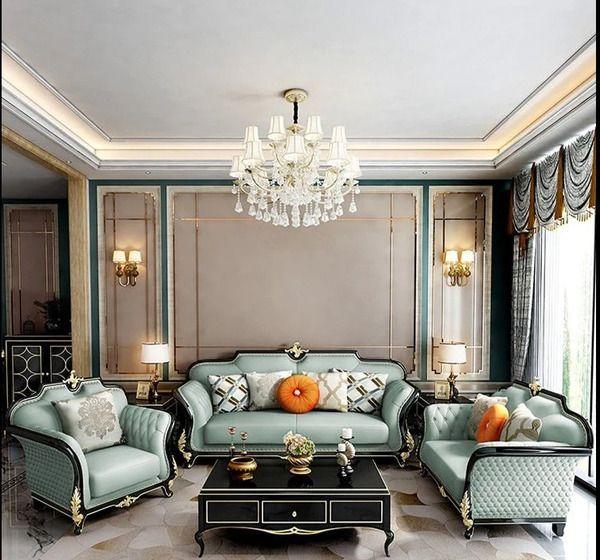 Bộ ghế sofa da sang trọng phong cách Châu Âu