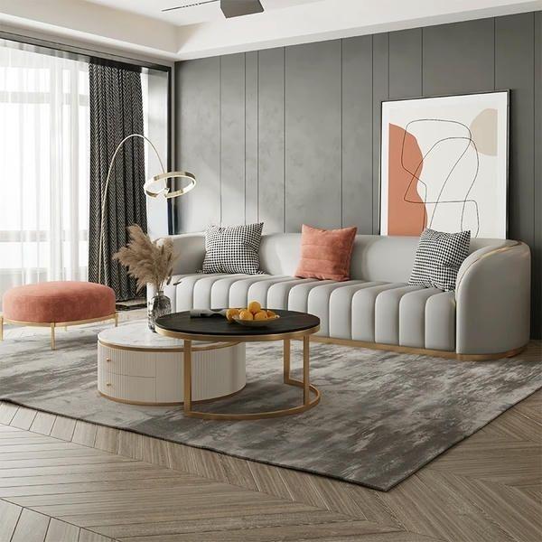 Mẫu 11:  Ghế sofa góc L bọc nỉ 4 tựa lưng đẹp