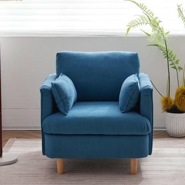 Ghế sofa đọc sách vải nỉ tối giản, phù hợp cho góc đọc sách yên tĩnh