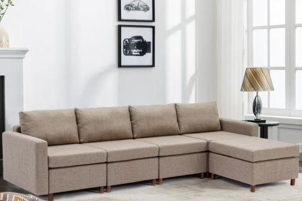 Sofa băng màu nâu 3-4 chỗ ngồi