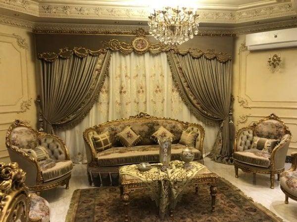 Sofa luxury với họa tiết hoa cổ điển