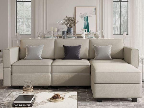Ghế sofa hình chữ U bằng vải cao cấp