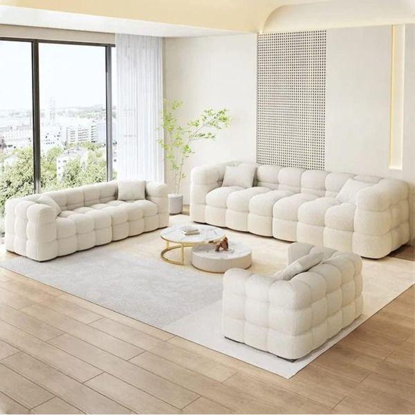 Ghế sofa màu kem sang trọng kiểu Pháp