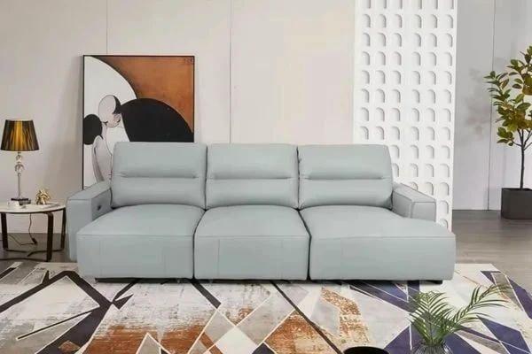 Sofa ba tối giản có chỉnh điện cho không gian sống hiện đại