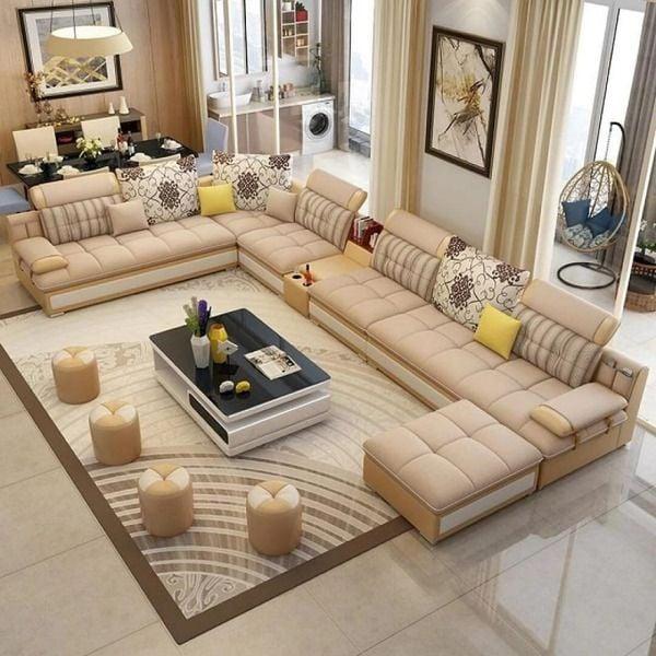 Ghế sofa chữ U hiện đại thanh lịch
