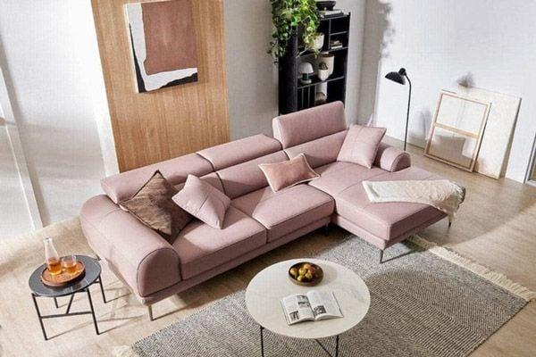 Sofa 3 chỗ chân cao hồng