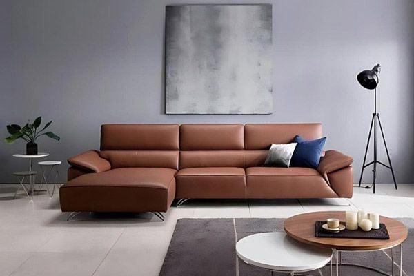 Sofa 3 chỗ đơn giản nâu