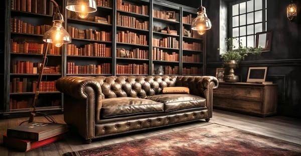 Ghế sofa đọc sách bọc da sang trọng