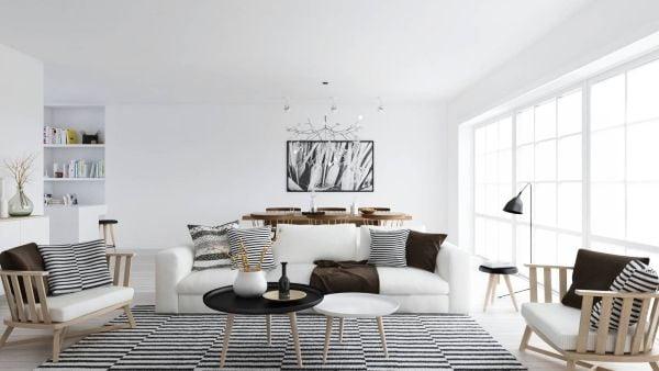 Nên chọn mẫu sofa trắng cho phòng khách