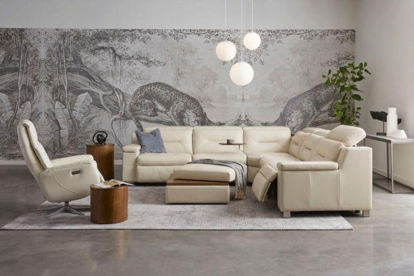 Ghế sofa băng da màu be