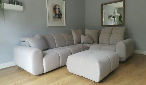 Sofa nỉ màu xám sang trọng