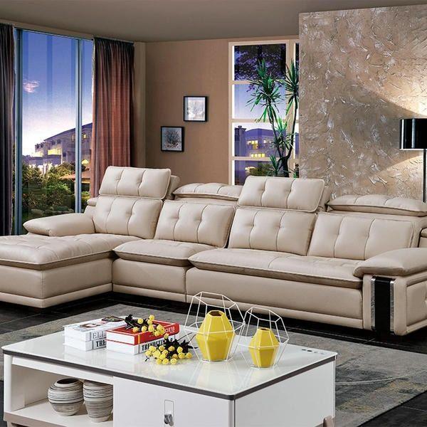 Mẫu 22: Sofa 4 chỗ nhỏ gọn cùng với bàn vuông hiện đại