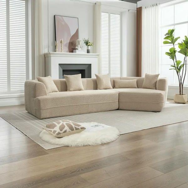 Sofa tối giản bọc nỉ phù hợp cho những ai yêu thích sự giản đơn và tinh tế