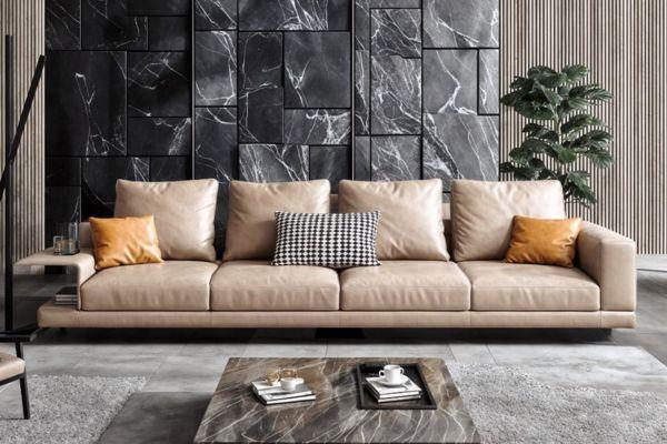 Mẫu sofa băng cao cấp màu kem