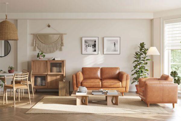 Sofa băng nhỏ bằng da cao cấp