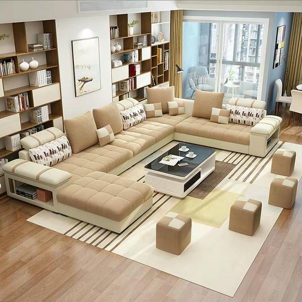 Mẫu 26: Thiết kế sofa phòng khách theo chiều ngang dọc