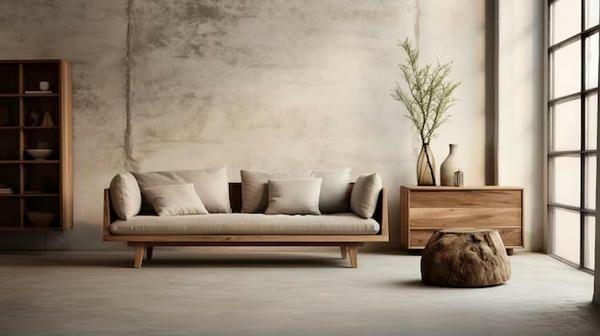 Sofa gỗ nệm với phong cách đơn giản