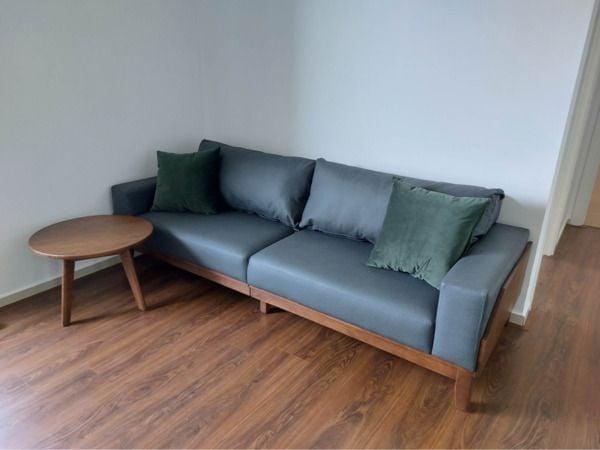 Ghế sofa đơn dài bọc vải có tựa lưng