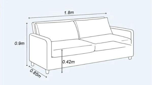 Kích thước sofa đôi đơn giản, không kèm bàn