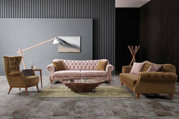Sofa tân cổ điển bọc nỉ nhung cao cấp