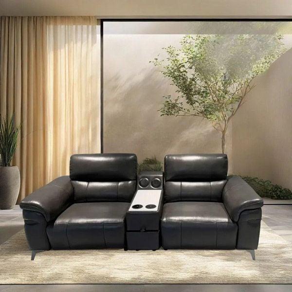 Sofa văng da màu xám