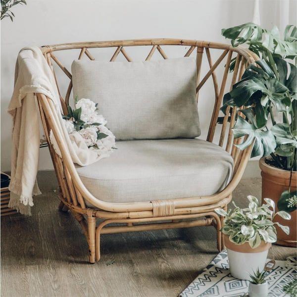 Ghế sofa mây vintage có vẻ đẹp đơn giản, mộc mạc