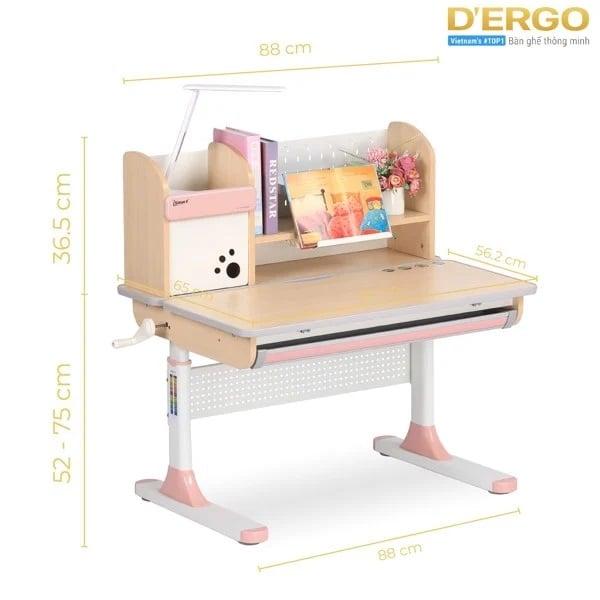 Mẫu bàn học sinh bằng gỗ đẹp dành cho bé gái