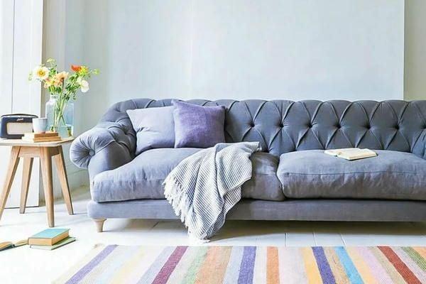 Sofa băng nỉ dài 2m đẹp màu ghi xám