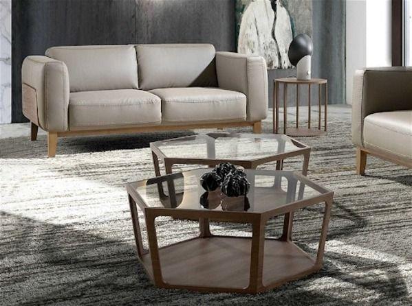 Ghế sofa 2 chỗ ngồi bọc da với khung gỗ