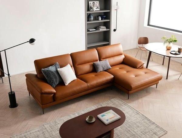 sofa da 1m6 kết hợp thêm sofa dài