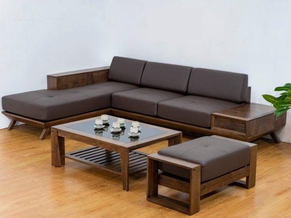 Sofa gỗ óc chó đẹp cho nhà ở nhỏ