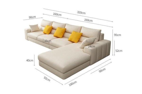 Kích thước sofa càng lớn giá càng cao