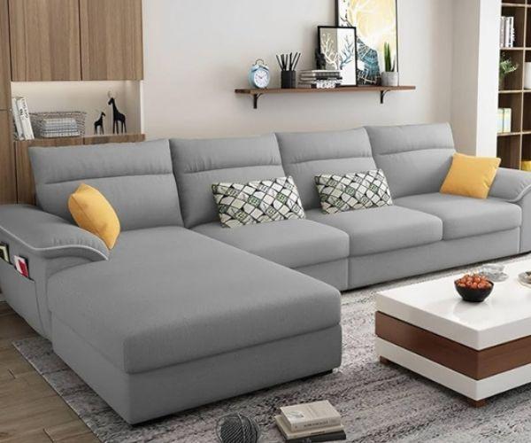 Sofa chữ L giúp không gian phòng khách trở nên sang trọng