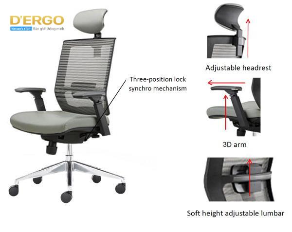 Ghế Văn Phòng Cao Cấp Ergonomic Office Chair Elegant T21 (Black)