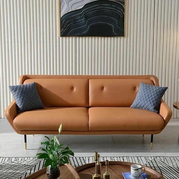 Sofa da chân sắt 1m6