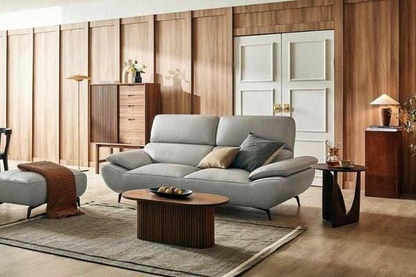 Mẫu ghế sofa nỉ màu xanh dài 2m