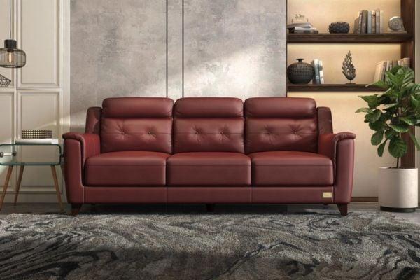 Sofa da tiếp xúc màu đỏ