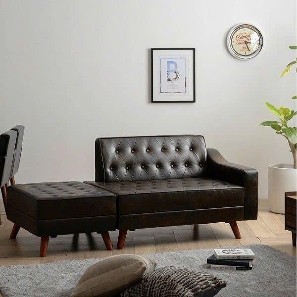 Ghế sofa da màu đen