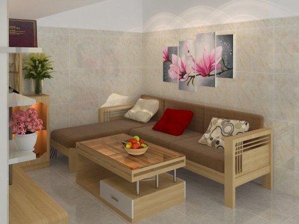 Sofa phòng khách cỡ nhỏ gỗ ép