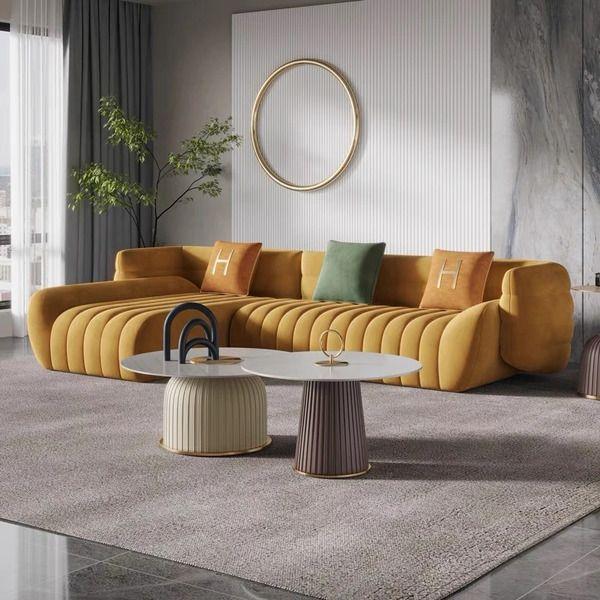 Bộ ghế sofa nhung thanh lịch hiện đại phong cách Ý