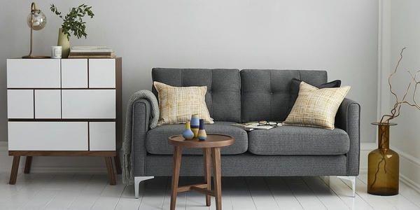 Sofa 1m2 bọc nỉ màu xám tối ưu diện tích