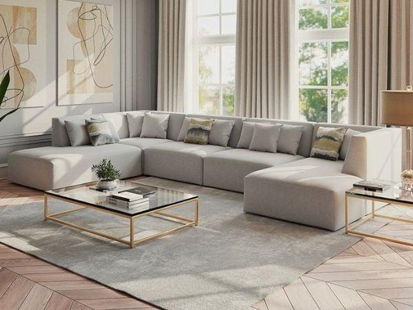 Sofa chữ U lớn cho không gian rộng rãi và thoải mái