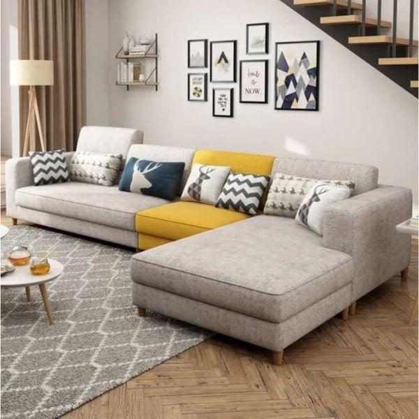 Bộ ghế sofa góc kiểu Bắc Âu thiết kế đơn giản