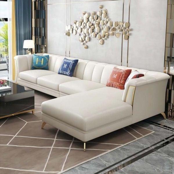 Ghế sofa trắng hình chữ L