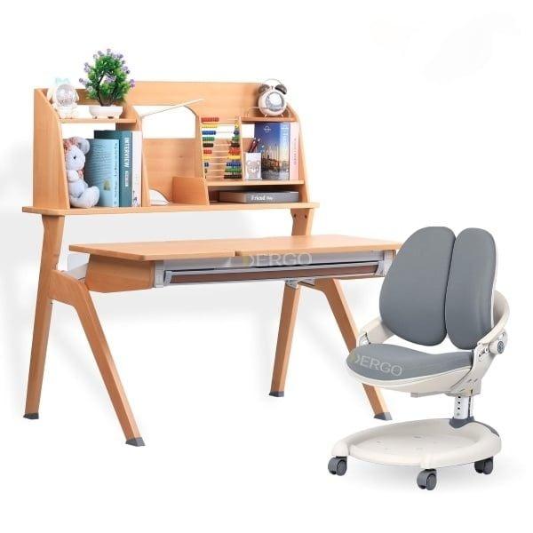 Bộ bàn học thông minh cao cấp gỗ tự nhiên D21 - C02D