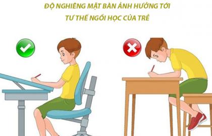 Tại sao mặt bàn học sinh cấp 1 cần phải nghiêng?