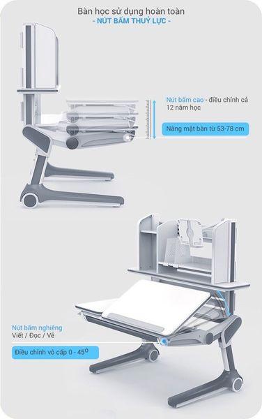 Có thể thay đổi chiều cao mặt bàn nhanh chóng