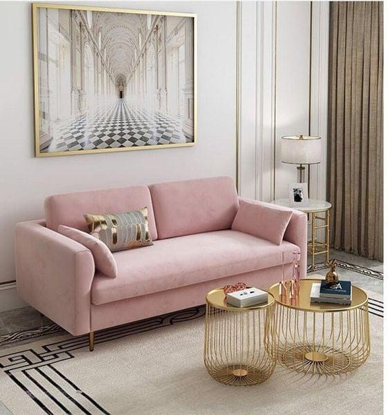 Ghế sofa màu hồng trẻ trung, tươi mới 